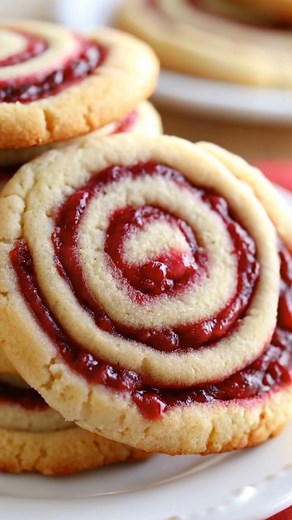 Raspberry Swirl Cookies with Buttery Shortbread | Pretty, Fruity, and Melt-in-Your-Mouth Good ❤️🍪 These beauties are almost too pretty to eat — almost 😉 But once you take a bite of that buttery shortbread with the sweet raspberry swirl, there's no going back! Ingredients: 1 cup unsalted butter, softened ⅔ cup powdered sugar 1 tsp vanilla extract 2 cups all-purpose flour ¼ tsp salt ½ cup raspberry jam (seedless works best) Instructions: In a large bowl, cream the butter and powdered sugar until