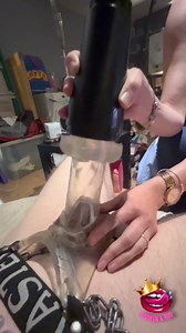 Chastity caged cock teased and denied inside a cock sleeve