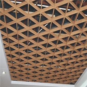 [Hot Item] Triangle Ceilings 2022 Hot Sale Aluminum Woodgrain Color Triangular Grid Ceiling