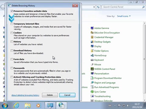How to delete the contents of the Temporary Internet Files folder