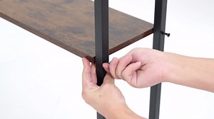 DUMOS L Shaped Desk with Shelf Drawers 47 Inch, Brown Corner Computer Desks Gaming with Power Outlet, Study Table with Adjustable Shelves, Home Office Tables for Bedroom Teacher Reading Writing