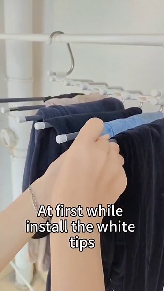 6 Layer Closet Pants Hangers Space Saver, YiRayon Metal Pants Rack for Closet Organizer, Non Slip Pants Hangers Space Saving Multi Uses Magic Pants Hangers for Trouser Scarf Blanket