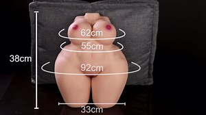 Adult Lifelike Sex Doll Toy - Jaspik Male Masturbator Toy, Extra Curve Female Torso, Big Boobs & Ass, 3D Realistic Tight Vaginal & Anal Stroker, Life-Sized Love Doll for Hands-Free Orgasm Pleasure