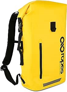 Dry Bag Backpack - 100% Waterproof Backpack, For Kayak, Hiking, Diving, & Active Activities - Ripstop Nylon TPU Waterproof Dry Bag, Drybag w/Adjustable Straps - Yellow, 35-Liter Pack
