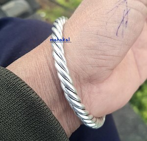 Thick Heavy Silver Bangle Bracelet – Chunky Twist Bangles, Silver Bracelets, Bold Stackable Jewelry - Etsy