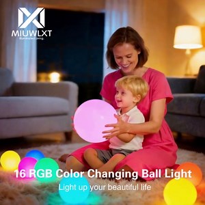 20-inch Giant LED Ball Light, Commercial Grade Outdoor Globe Landscape Lighting, RGB Color Changing, Rechargeable Waterproof Orb for Hotels