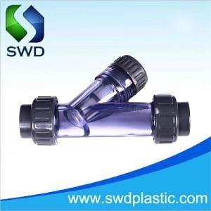 [Hot Item] Plastic PVC Clear Transparent True Union Y Type Filter Y-Strainer Factory Supply