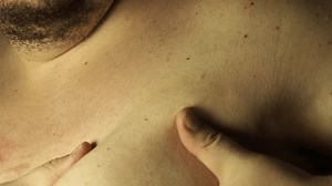 Fat man and problems with excess weight.