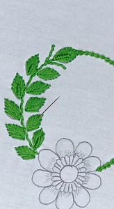 Excellent Leaf Embroidery Design by Hand | Stitching Garden