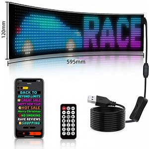 [Hot Item] DIY Programmable Scrolling Advertising RGB Pattern Ojos Pantalla Flexible LED Matrix Display Devil Eye for Truck Car Shop