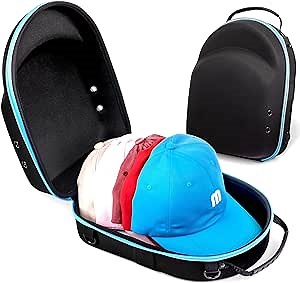 Hard Hat Case for Baseball Caps - Eva Shell- SLIM SIZE-Lightweight Hat Travel Case, Perfect for Traveling & Storing Baseball Caps - Baseball Cap Carrier Includes Luggage Strap