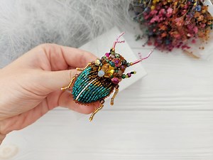 Embroidery Beaded Brooch Stag Beetle Brooch Pin Art Glass Brooch Insect Art Animal Nature Jewelry Bug Jewelry Bug Pin 21st Birthday Gift - Etsy