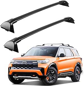 Heavy-Duty Aluminum Roof Rack Cross Bars Fit for Ford Explorer 2020-2024 2025 2026, 220LBS Crossbars for Roof Rails, Rooftop Cargo Basket Carrier Bag Luggage Canoe Kayak Bike