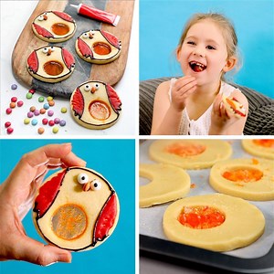 Stained glass robin cookies to make with the little helpers 🍪 | Craft Factory