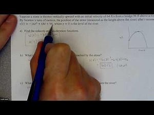 Calc 1 - Word Problem with Velocity and Acceleration from the Position Function #2