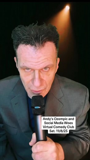 Even with Ozempic and a flat stomach, Andy still can’t get to first base with his social life! Plus, even a mythic writer can’t save his sagging social media numbers. — The Virtual Comedy Club: Andy’s Ozempic and Social Media Woes. Genre: comedy, comedy club, laughter, jokes. Duration: ~two minutes. Written and produced by Andrew Hirschhorn. Comedian: Andrew Hirschhorn. Share with someone who needs a good laugh or needs to take a good hard look at the Ozempic craze. — Summary: First, Andy joins