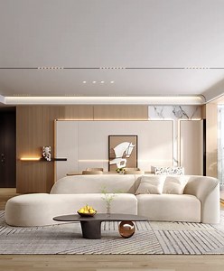 [Hot Item] Creamy Wind Lamb Fleece Curved Sofa Living Room Small Household