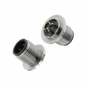 [Hot Item] M12 Stainless Steel Flange Seat 4-Core Connector Gas Tight Plug