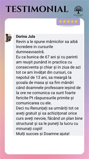 1.3K views |  Feedback autentic de la părinți care văd rezultate reale cu programul START în dezvoltarea copiilor lor.  Link program START în comentarii! #RiseUpFamily #ProgramSTART #ParentingConstient #DezvoltareaCopilului #FeedbackParinti #MonicaZinca #terapieaba #vorbeste | Monica Zinca - Psihoterapeut de familie | Facebook