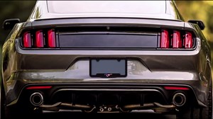 Ford Mustang Script Wordmark with Patriotic Logo UV Printed White ABS Plastic License Plate Frame Holder