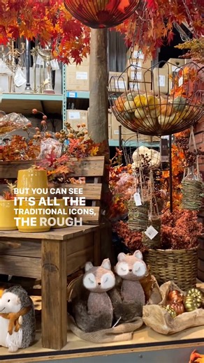 Oranges, browns, and umbers! 😍 Our fall displays are created entirely of hard goods and are sure to inspire your floral designs this fall! Richard Anderson points out his favorite iconic fall items. #koehlerdramm #wholesaleflorist #fallinspiration #floralinspiration #permanentbotanicals #falldecor | Koehler & Dramm Wholesale Florist