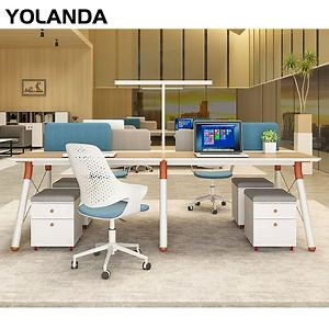 [Hot Item] Yolanda L Shaped Home Large Corner Studio Wooden Computer Office Workstation Hot Sale China Wholesale Desks Furniture Tables Partition