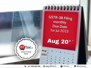 The GSTR-3B return monthly due date is fast approaching. Start e-filing now or contact Team EZTax team today. https://eztax.in/gst/ #eztax #GST #Accounting #GSTR3B | EZTax.in India