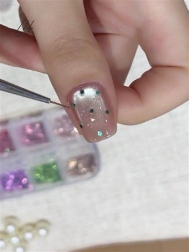 Mesmerizing Nude Pink Cat Eye Dot Nail Tutorial | Easy Delicate Nail Art Step-by-Step