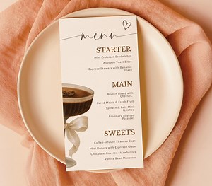 Love is Brewing Bridal Shower Menu Coffee Theme Bridal Shower Menu Template Printable Bridal Shower Brunch Menu Sign Bridal Shower Canva DIY - Etsy