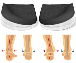 Skyfoot 3 Layers Adjustable Heel Wedge Inserts for Supination & Pronation Correction, Adhesive Medial & Lateral Heel Insoles for Bow Legs, Knee Pain