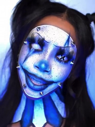 Glam Fire Circus Makeup: Blue Festival Look