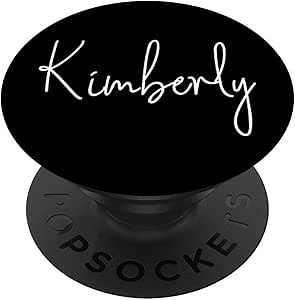 Kimberly Name White on Black - Kimberly PopSockets PopGrip: Swappable Grip for Phones & Tablets