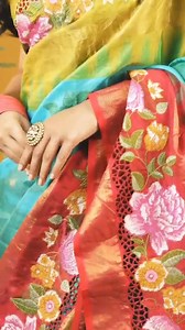 4.4K views · 47 reactions | This luxurious pure silk saree features natural eco bundle dye all over, detailed cut work and cross stitch embroidery border, and a stunning contrast green zari pallu. Elevate any occasion with this one-of-a-kind Kanchivaram saree, known for its rich colors and intricate designs. Perfect for the environmentally conscious fashion enthusiast. | Vasthram Silk | Facebook