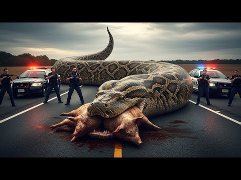 GIANT PYTHON EATS PIG! Police Use CHAINSAWS to Save It!