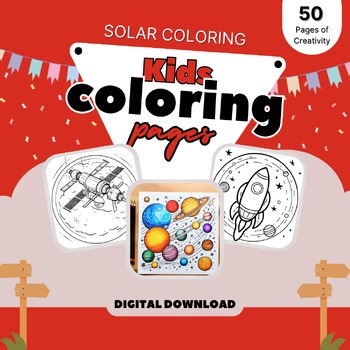 Solar System Wonders: 50 Space Coloring Pages for Kids and Adults