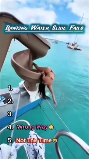 Ranking Funniest Water Slide Fails 😬 #shorts
