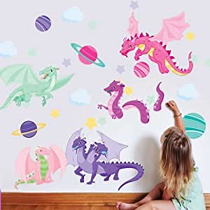 Astro Dragons Wall Decal Set - Dragon Wall Decal by Chromantics