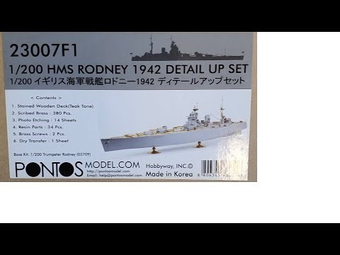 1/200 HMS RODNEY DETAIL UP SET from PONTOS models !!! 23007F1 !! UNBOXING!!!!