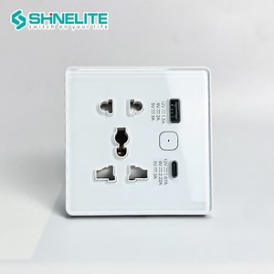[Hot Item] UK Crystal Glass Panel Smart Wall 5pin Switched Socket