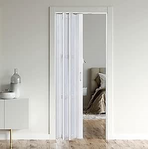 CCBOYSHARDWARE 30X96in Accordion Door,Interior Folding Doors for Closet Includes Installation Hardware and Lock, White