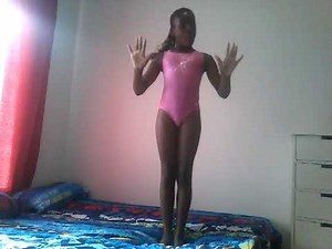 Gymnastics on a bed