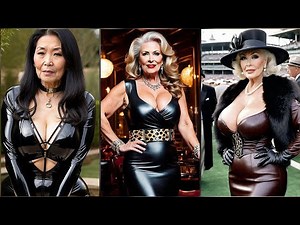 Beautiful & Astonishing Natural Older Women Over 60/70 Stunningly Dressed in Leather Faux Dresses