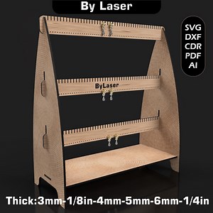 Laser Cut Earring Organizer Files, Glowforge Files SVG DXF PDF - Etsy