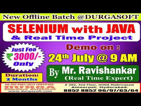 SELENIUM with JAVA Offline Training @ DURGASOFT