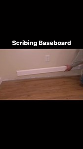 Scribing baseboard. #diy #construction #trim #finishcarpentry #carpentry #scribing #oldhouses #youtube #youtuber #thefixer | The Fixer