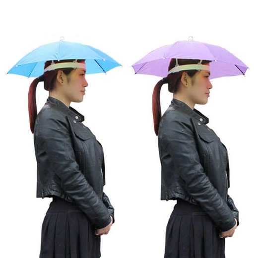 Rain Umbrella Hat Outdoor Portable Rain Umbrella Hat Foldable Sun Shade Waterproof Camping Fishing Headwear Cap Beach Head Hat