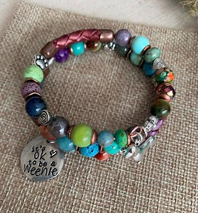 Dachshund Doxie Weenie Dog Lover Cuff Leather and Gemstone Memory Wire Wrap Bracelet - Etsy