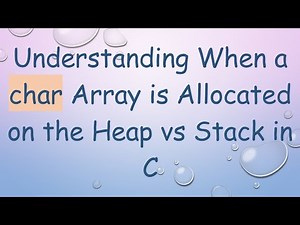 Understanding When a char Array is Allocated on the Heap vs Stack in C