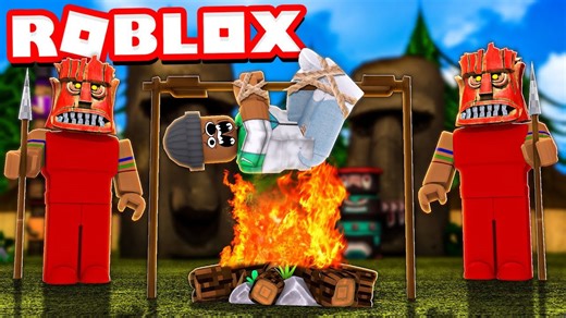 Survive Tiki Island in Roblox (camping part 10)
