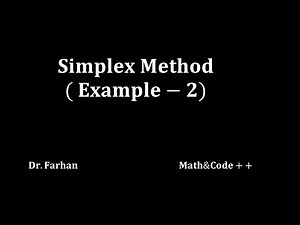 Simplex Algorithm| Example|UMA035